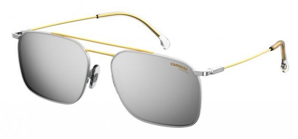 Lunettes De Soleil Carrera 1007/S – Monture Carrée Noire Et Or – Verres Gris – Style Vintage Homme – Taille 62/10/140