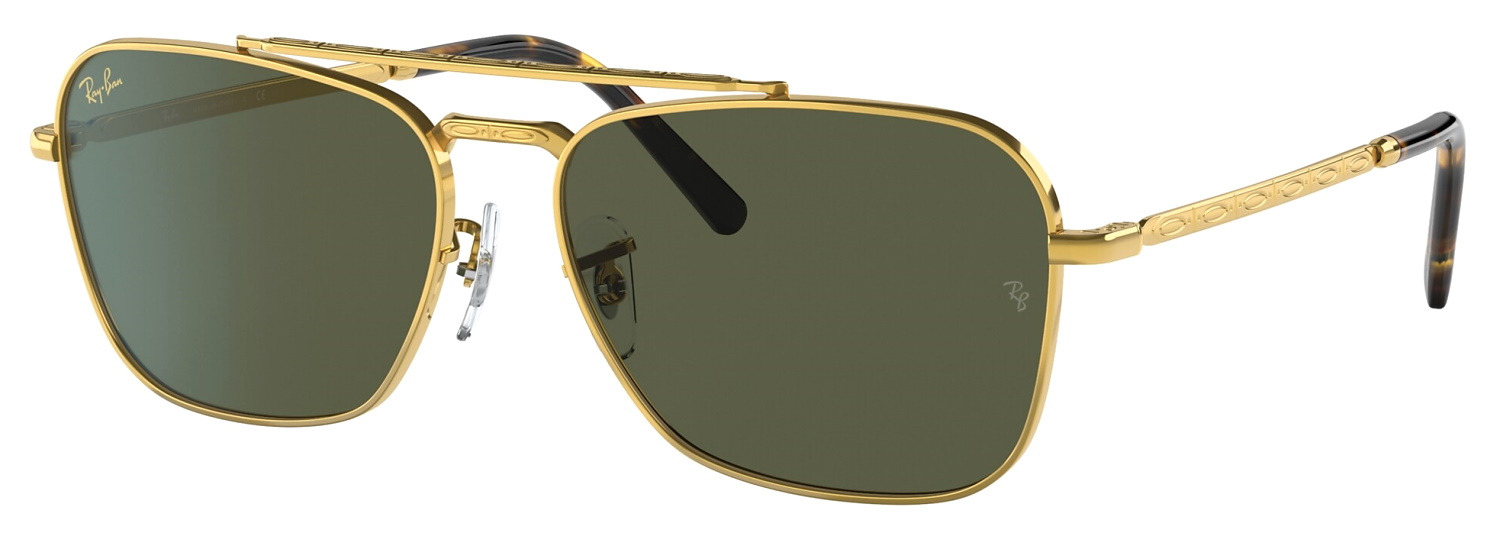 Les lunettes de soleil Caravan dorées, Ray-Ban, Lunettes de Soleil  Griffées pour Homme