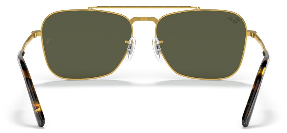 Les lunettes de soleil Caravan dorées, Ray-Ban, Lunettes de Soleil  Griffées pour Homme