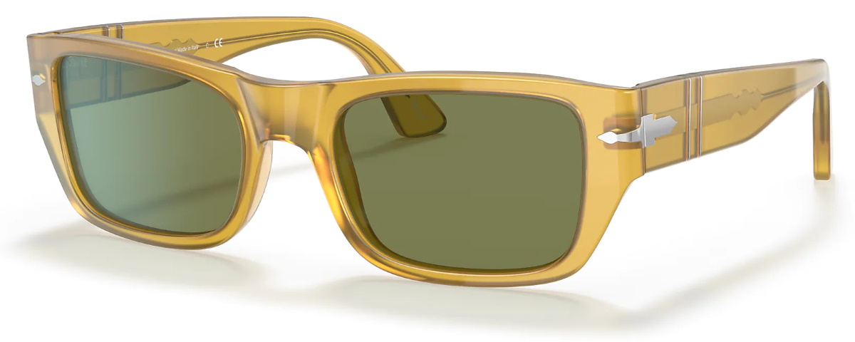 Lunettes De Soleil Persol PO2446S - Verres Verts, Monture Argent, 52 Mm, Neuves Sans étiquette