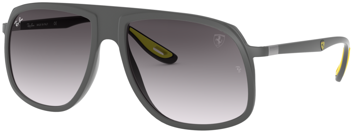 Ray Ban RB 4308-M Liteforce Gray Yellow Scuderia Ferrari Sunglasses w/Case  – Theo's Vintage