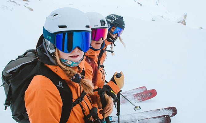 Différents masques de ski 